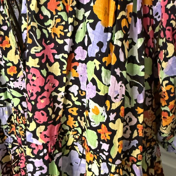 Garmentory Mii Collection Mona Cotton Maxi Dress Large Black Floral / no tie - Picture 3 of 8